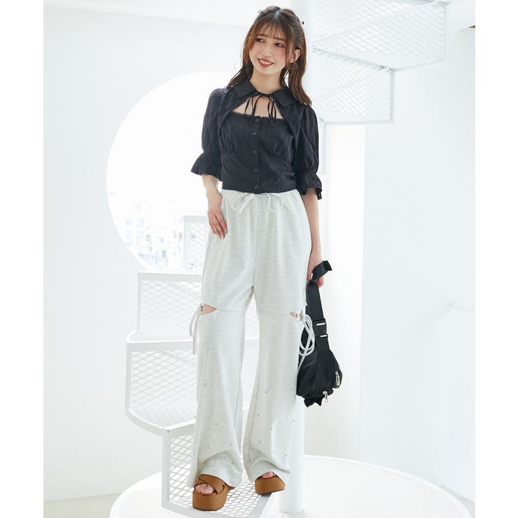 スリットビジュースウェットパンツ | MAJESTIC LEGON  | 詳細画像2 