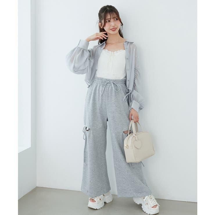 スリットビジュースウェットパンツ | MAJESTIC LEGON  | 詳細画像24 