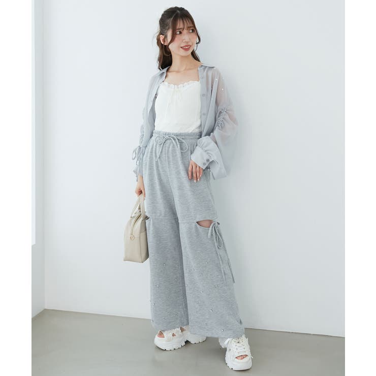 スリットビジュースウェットパンツ | MAJESTIC LEGON  | 詳細画像25 