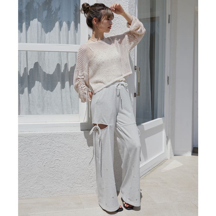 スリットビジュースウェットパンツ | MAJESTIC LEGON  | 詳細画像35 