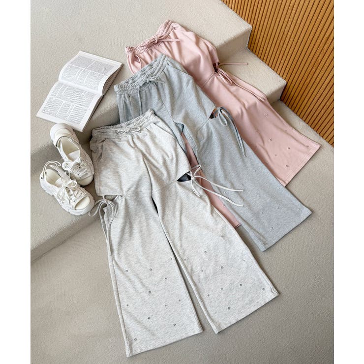 オートミール | スリットビジュースウェットパンツ | MAJESTIC LEGON 