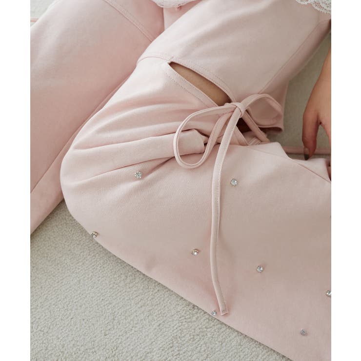 ピンク | スリットビジュースウェットパンツ | MAJESTIC LEGON 