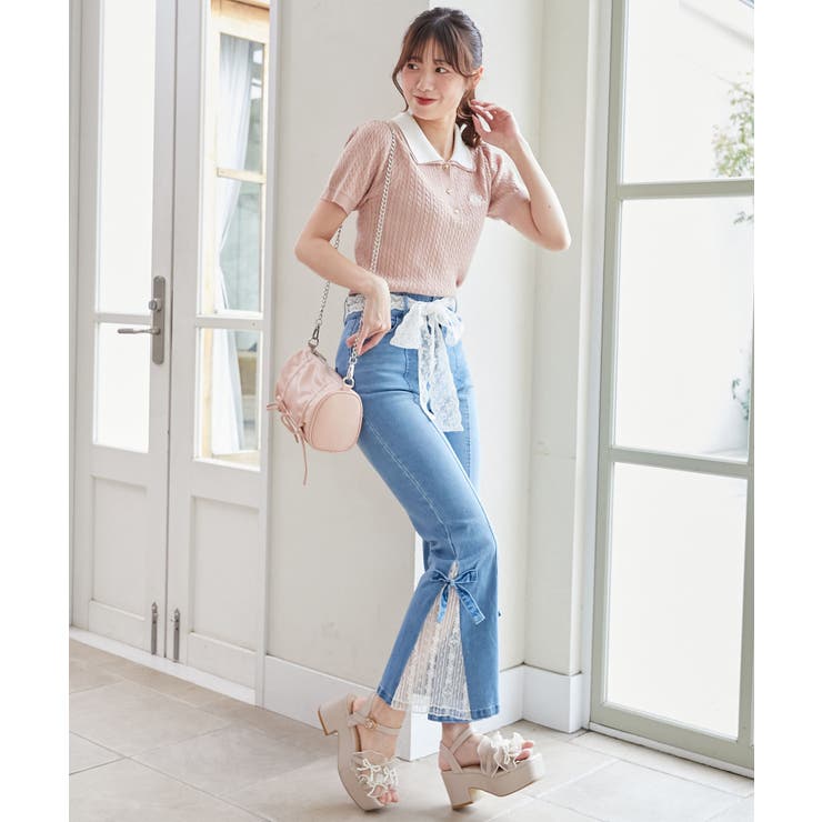 ◎レースベルトセット裾リボンデニム | MAJESTIC LEGON  | 詳細画像10 