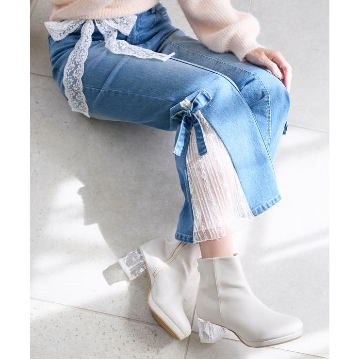 ◎レースベルトセット裾リボンデニム | MAJESTIC LEGON  | 詳細画像3 