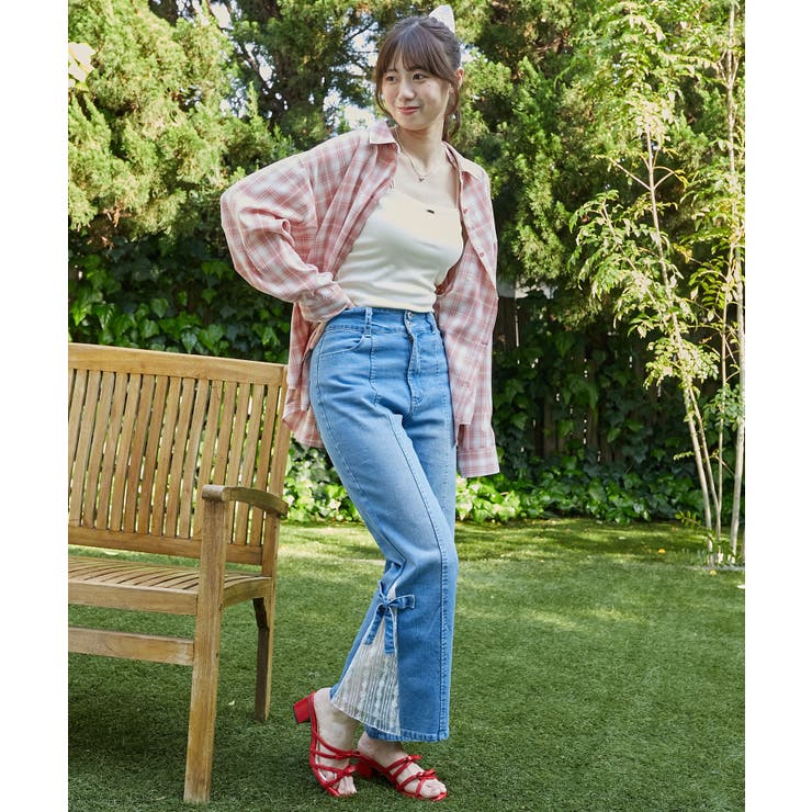 ◎レースベルトセット裾リボンデニム | MAJESTIC LEGON  | 詳細画像4 