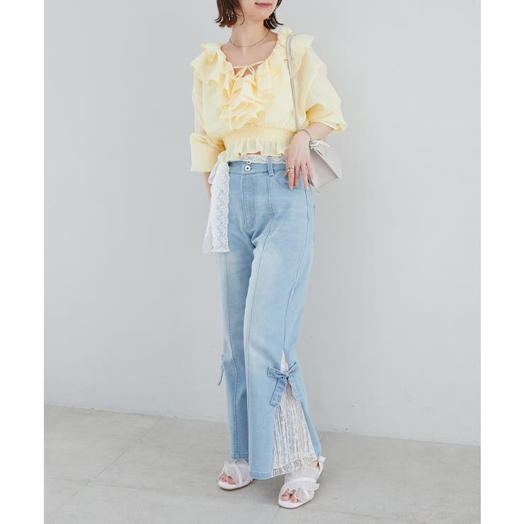 ◎レースベルトセット裾リボンデニム | MAJESTIC LEGON  | 詳細画像50 