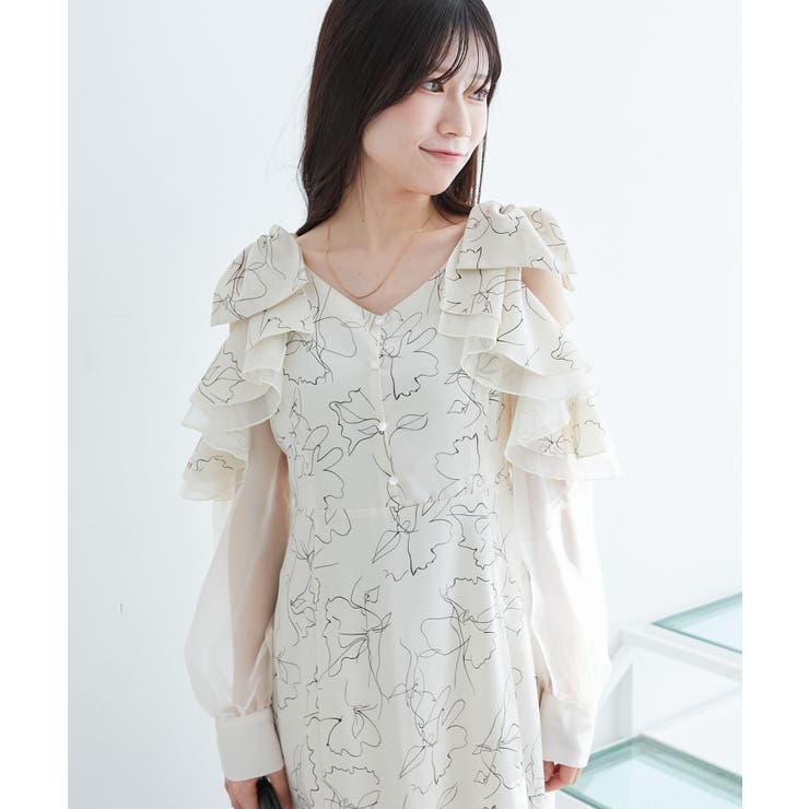 フリルリボン肩あきワンピース | MAJESTIC LEGON  | 詳細画像12 