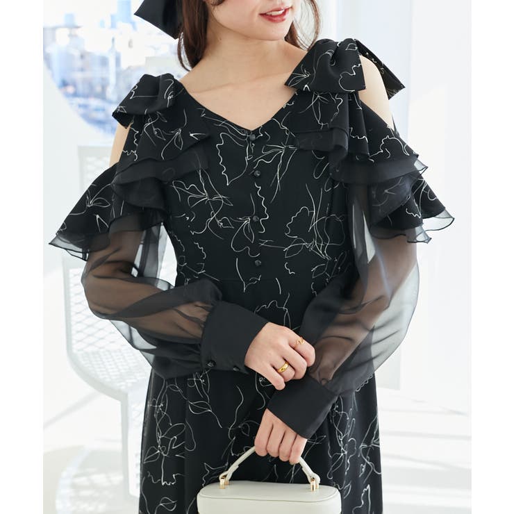 フリルリボン肩あきワンピース | MAJESTIC LEGON  | 詳細画像28 