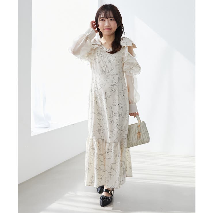 フリルリボン肩あきワンピース | MAJESTIC LEGON  | 詳細画像3 