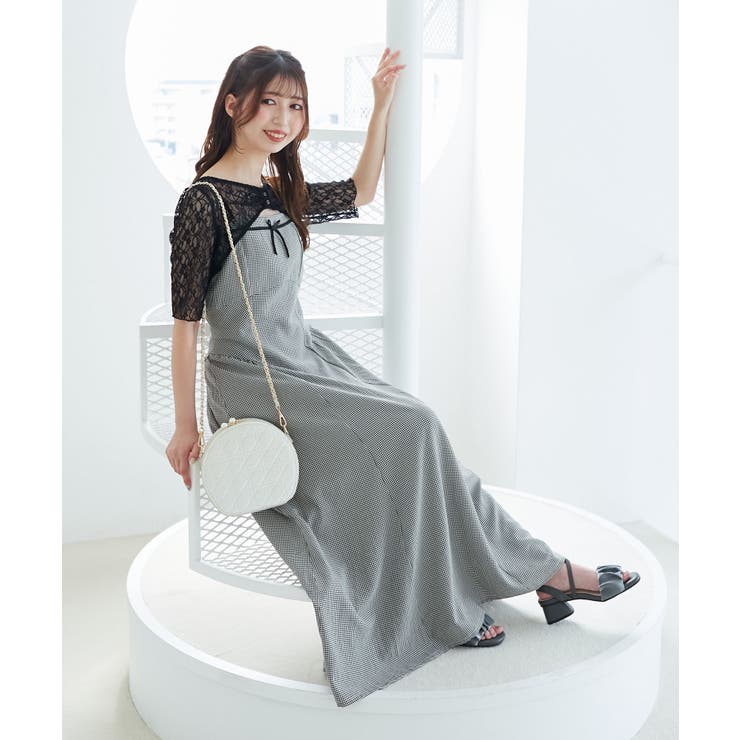 ブラックベース | トップスセットデコルテオープンワンピ | MAJESTIC LEGON 