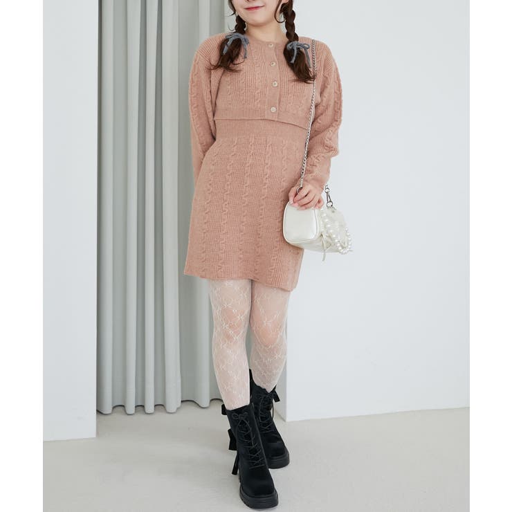 ケーブルショートカーデセットワンピ | MAJESTIC LEGON  | 詳細画像13 