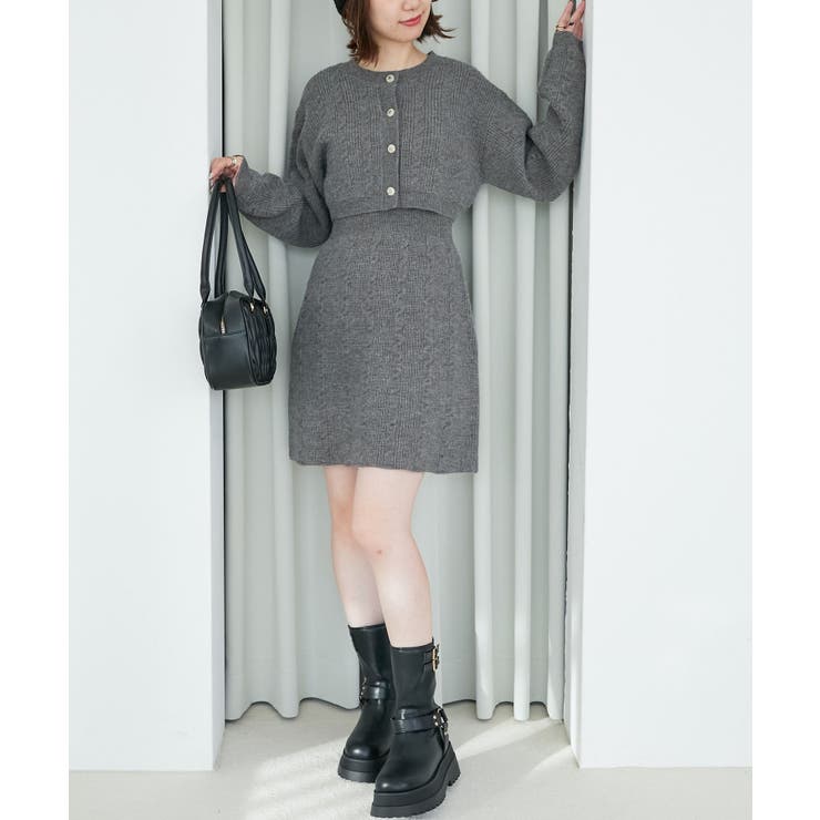 ケーブルショートカーデセットワンピ | MAJESTIC LEGON  | 詳細画像20 