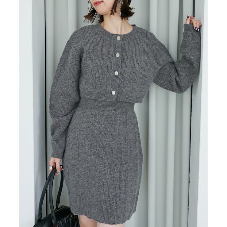 ケーブルショートカーデセットワンピ | MAJESTIC LEGON  | 詳細画像23 