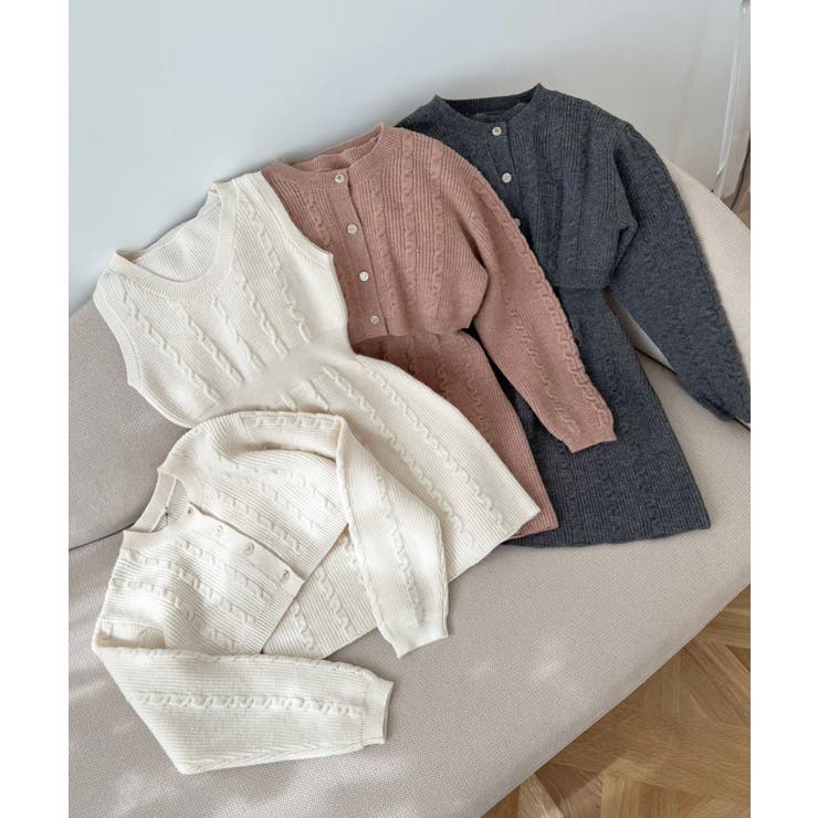 ケーブルショートカーデセットワンピ | MAJESTIC LEGON  | 詳細画像27 