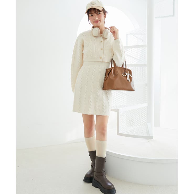 ケーブルショートカーデセットワンピ | MAJESTIC LEGON  | 詳細画像4 