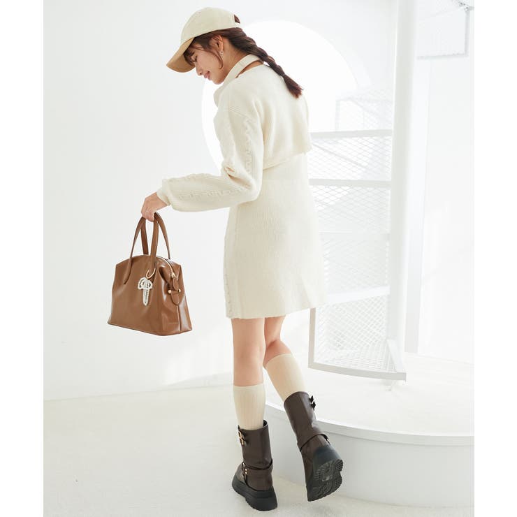 ケーブルショートカーデセットワンピ | MAJESTIC LEGON  | 詳細画像6 