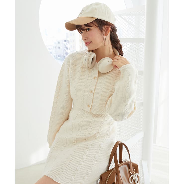 ケーブルショートカーデセットワンピ | MAJESTIC LEGON  | 詳細画像7 
