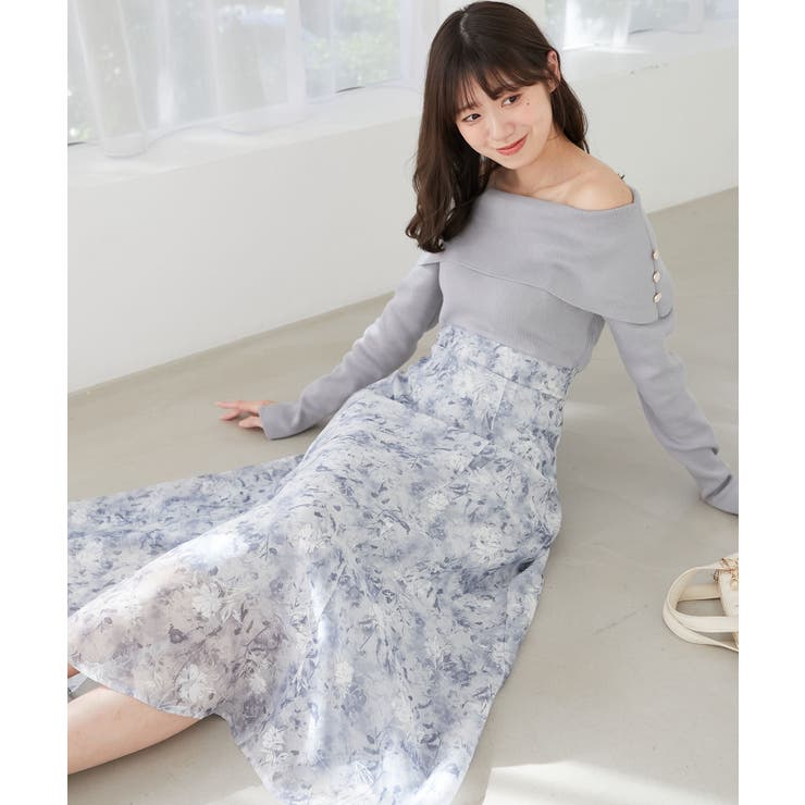 フラワーオフショルドッキングワンピ | MAJESTIC LEGON  | 詳細画像20 