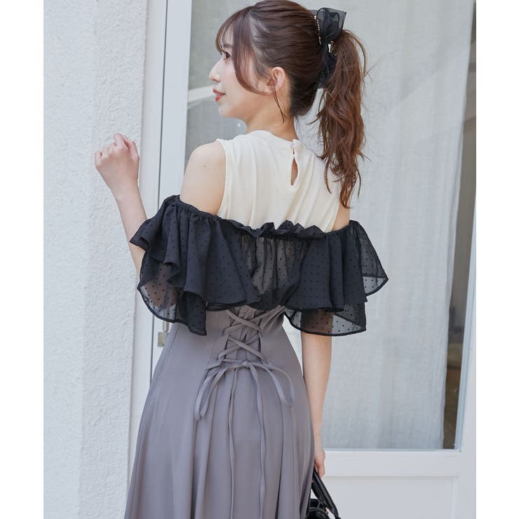 ウエストきゅっとフリルフレアワンピ | MAJESTIC LEGON  | 詳細画像25 