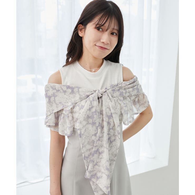 グレー柄 | ウエストきゅっとリボンワンピース | MAJESTIC LEGON 