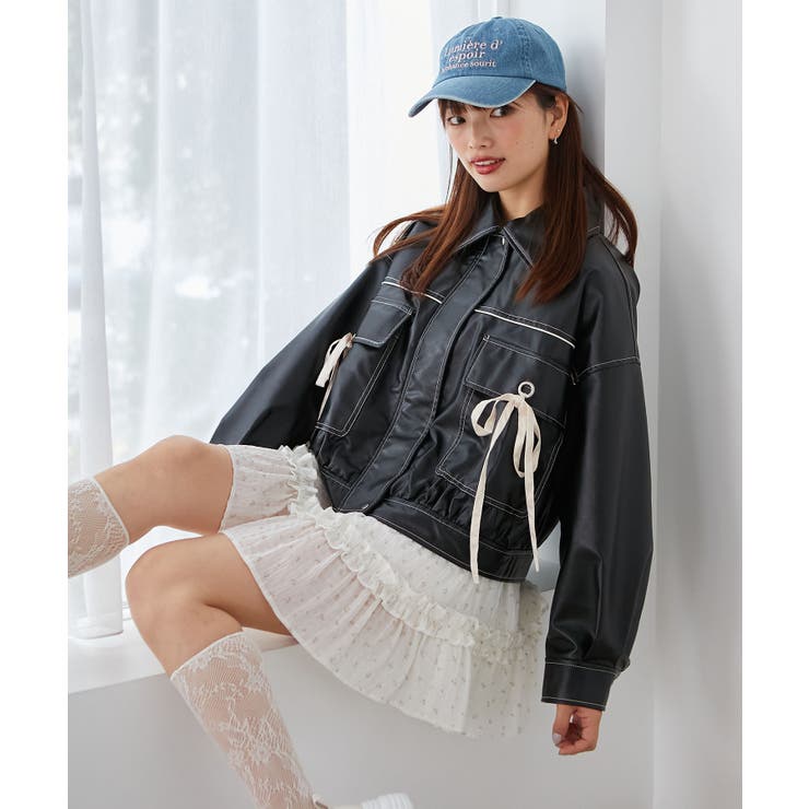 2wayリボンバイカラーブルゾン | MAJESTIC LEGON  | 詳細画像33 