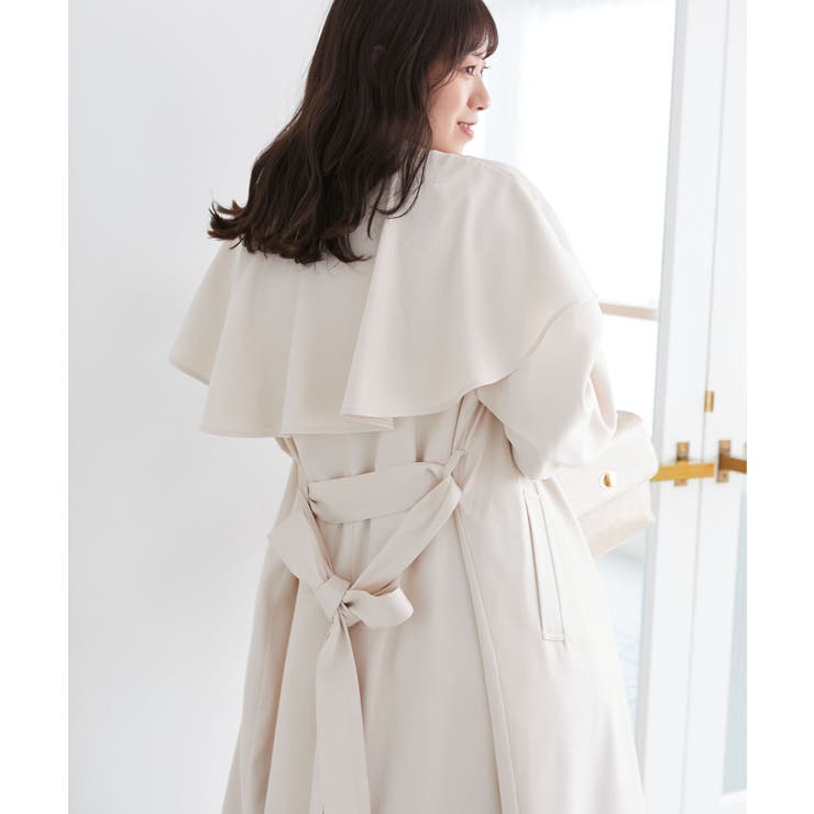 アイボリー | ドレープフリルトレンチコート | MAJESTIC LEGON 