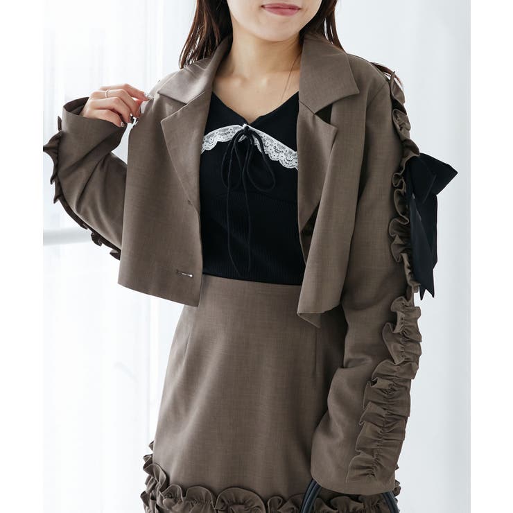 ブローチセットホイップフリルジャケット | MAJESTIC LEGON  | 詳細画像29 