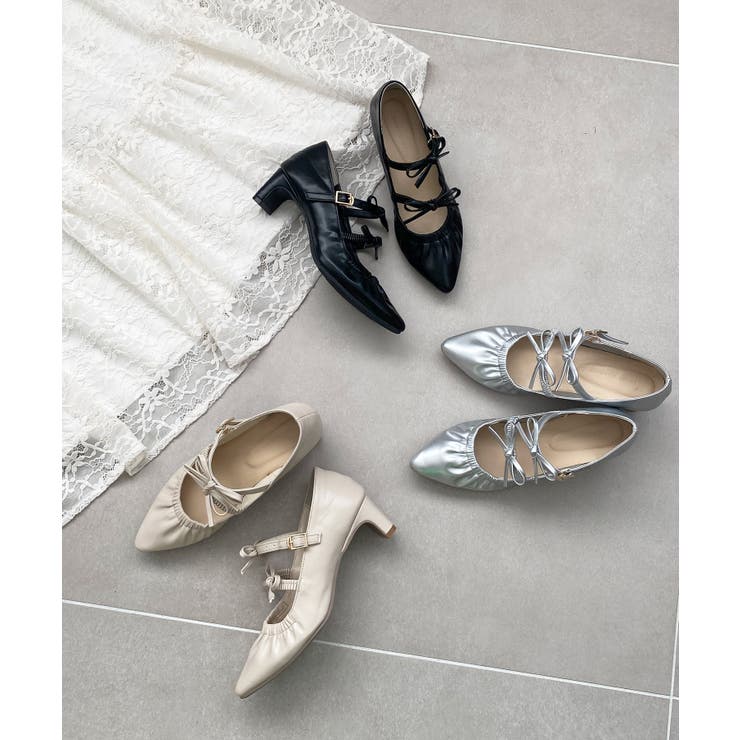 ダブルリボンギャザーパンプス | MAJESTIC LEGON  | 詳細画像2 