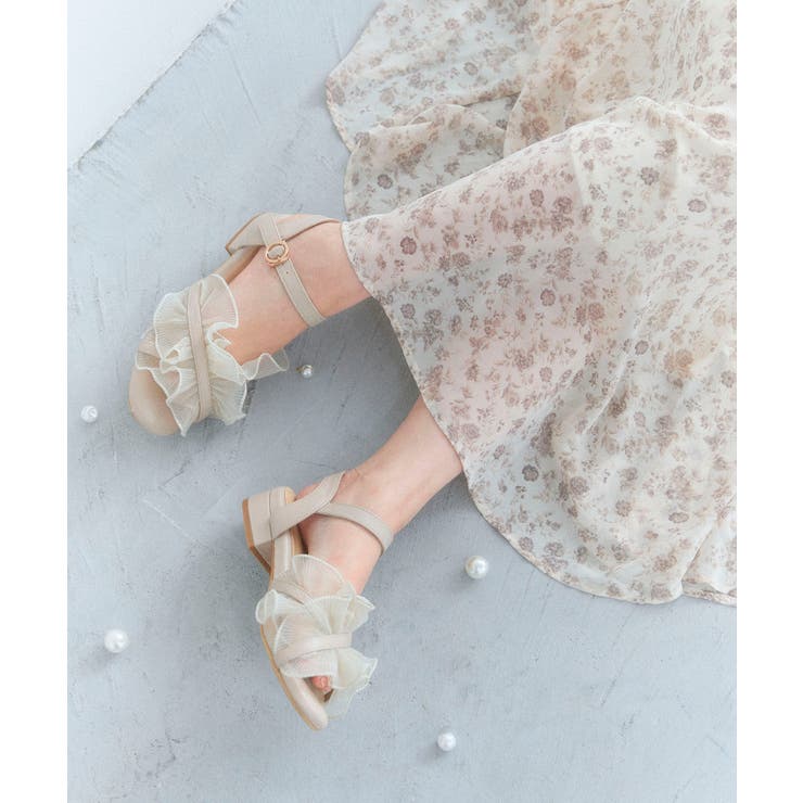 ベージュ | シアーフリルサンダル | MAJESTIC LEGON 
