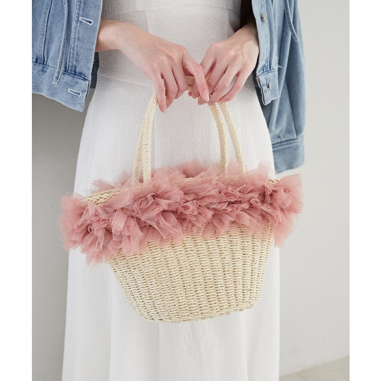 ピンク | フリルチュールかごバッグ | MAJESTIC LEGON 