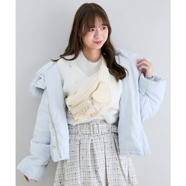 アイボリー | ハート×フリルウエストポーチ | MAJESTIC LEGON 