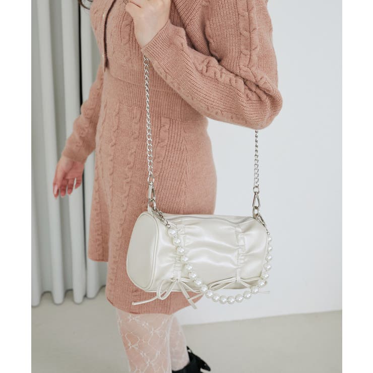 アイボリー | パールチェーンセットWリボンバッグ | MAJESTIC LEGON 