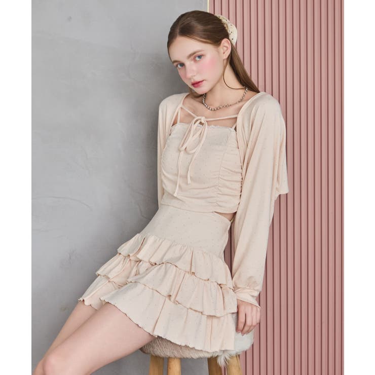 ラインストーンキャミ＆ボレロセット | MAJESTIC LEGON  | 詳細画像1 