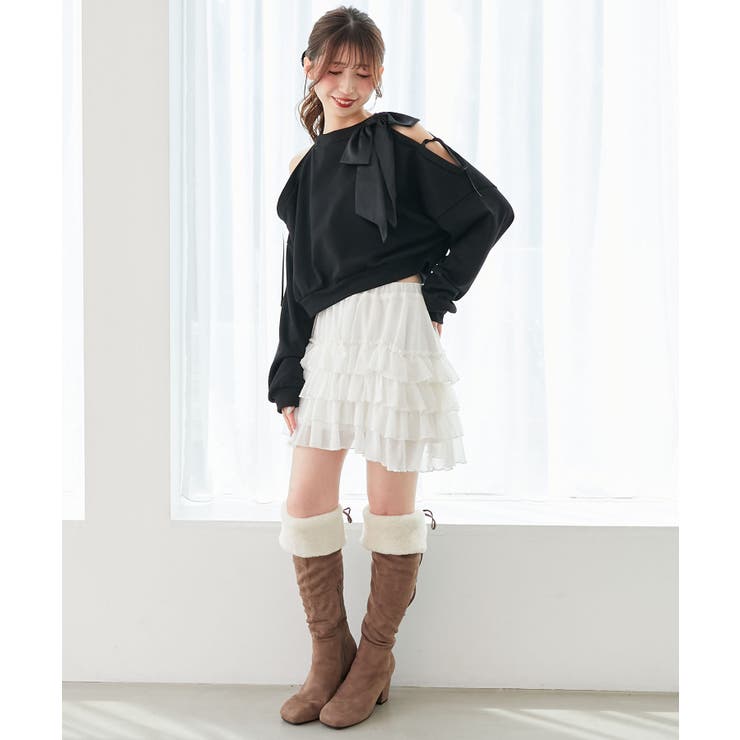 オープンショルダーリボンスウェット | MAJESTIC LEGON  | 詳細画像10 