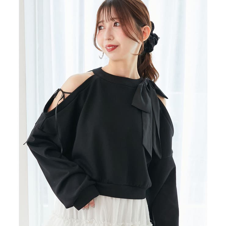 オープンショルダーリボンスウェット | MAJESTIC LEGON  | 詳細画像12 