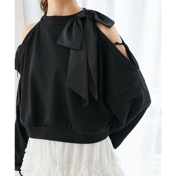 オープンショルダーリボンスウェット | MAJESTIC LEGON  | 詳細画像15 