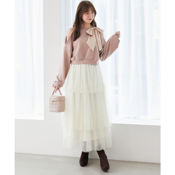 オープンショルダーリボンスウェット | MAJESTIC LEGON  | 詳細画像16 