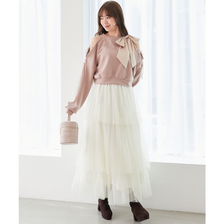 オープンショルダーリボンスウェット | MAJESTIC LEGON  | 詳細画像17 