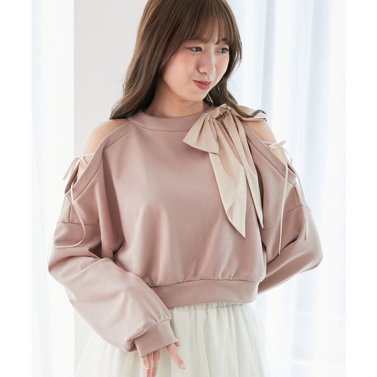 オープンショルダーリボンスウェット | MAJESTIC LEGON  | 詳細画像19 