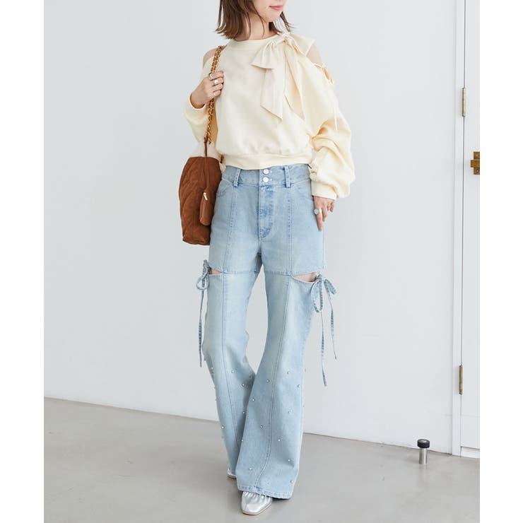 オープンショルダーリボンスウェット | MAJESTIC LEGON  | 詳細画像23 