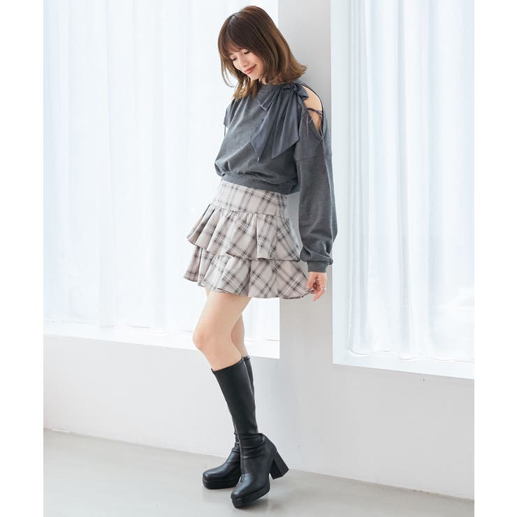 オープンショルダーリボンスウェット | MAJESTIC LEGON  | 詳細画像3 