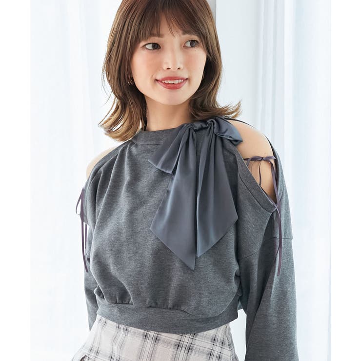 オープンショルダーリボンスウェット | MAJESTIC LEGON  | 詳細画像5 