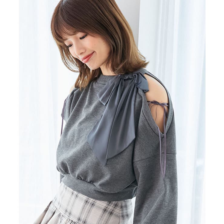 オープンショルダーリボンスウェット | MAJESTIC LEGON  | 詳細画像6 