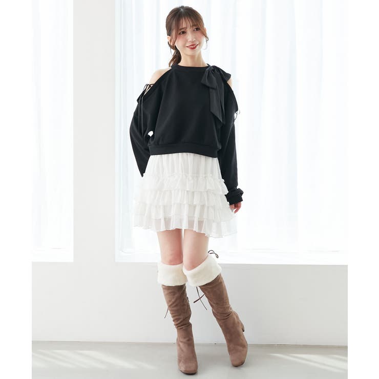 オープンショルダーリボンスウェット | MAJESTIC LEGON  | 詳細画像9 