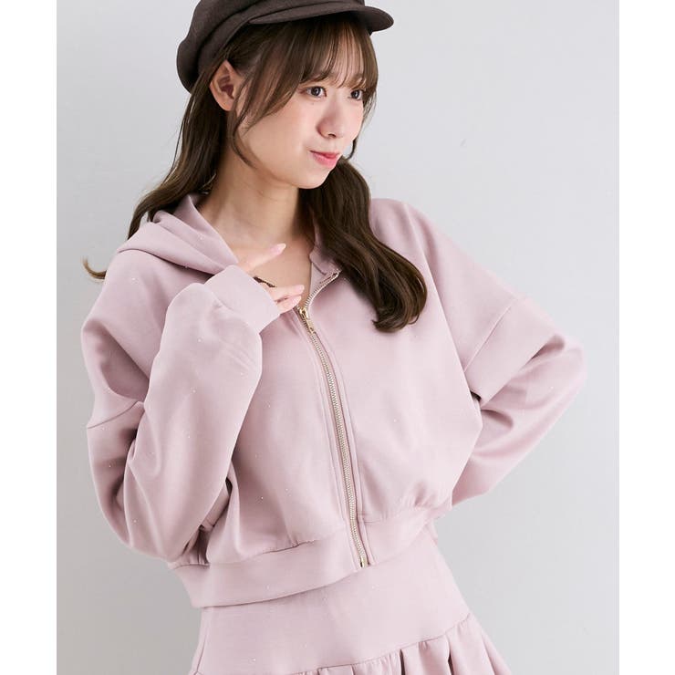 ピンク | ∞キラキララインストーンショートパーカー | MAJESTIC LEGON 