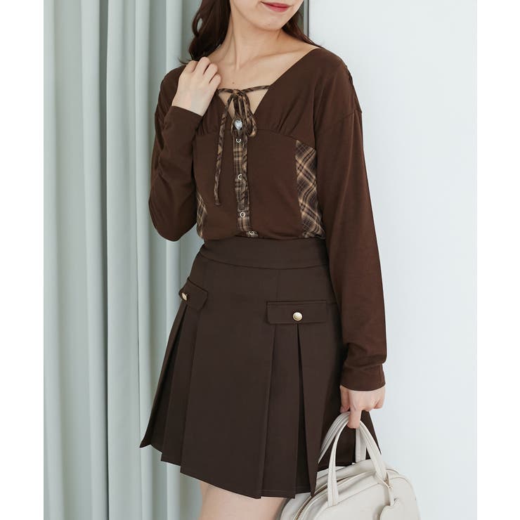 バイカラーチェックトップス | MAJESTIC LEGON  | 詳細画像12 