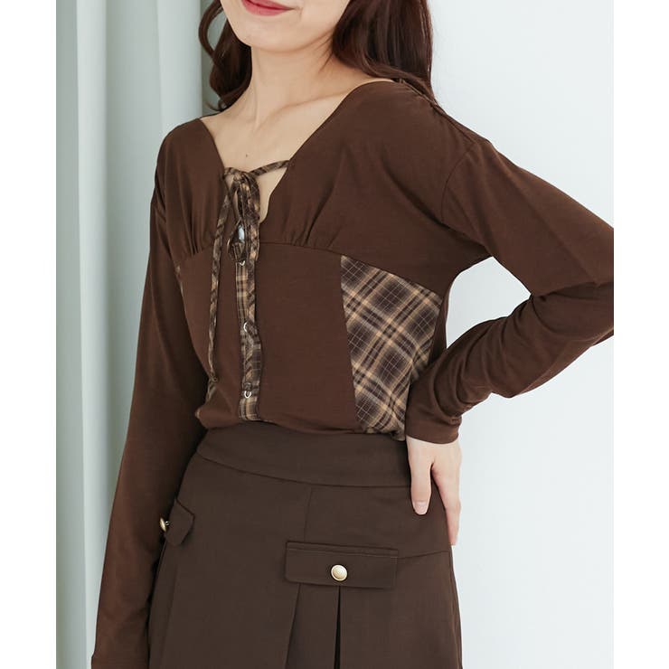 バイカラーチェックトップス | MAJESTIC LEGON  | 詳細画像13 