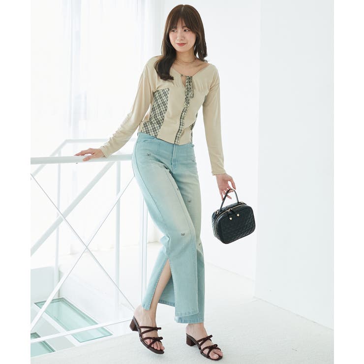 バイカラーチェックトップス | MAJESTIC LEGON  | 詳細画像2 