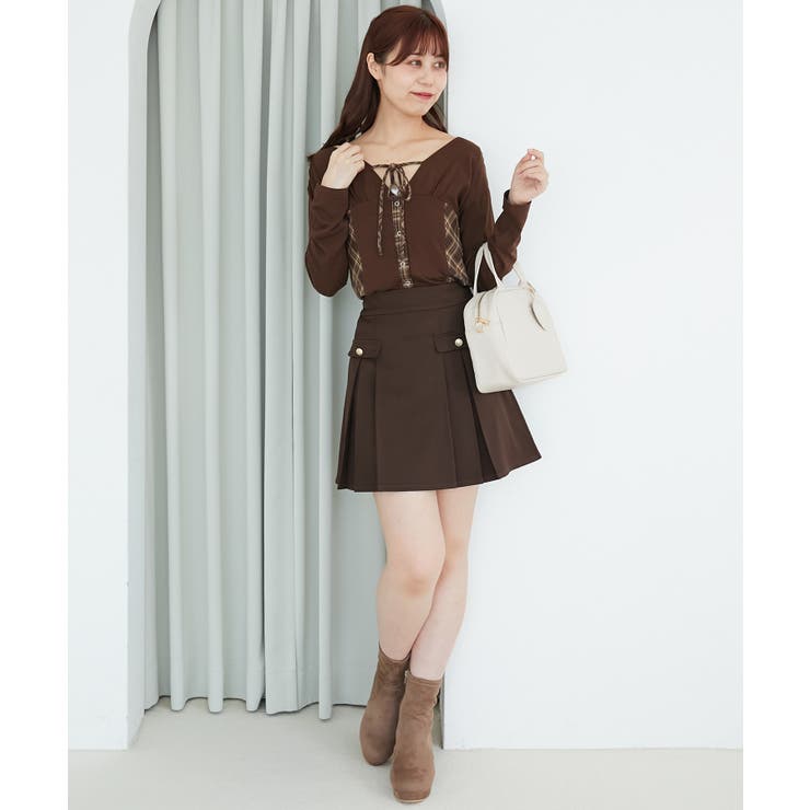 バイカラーチェックトップス | MAJESTIC LEGON  | 詳細画像9 