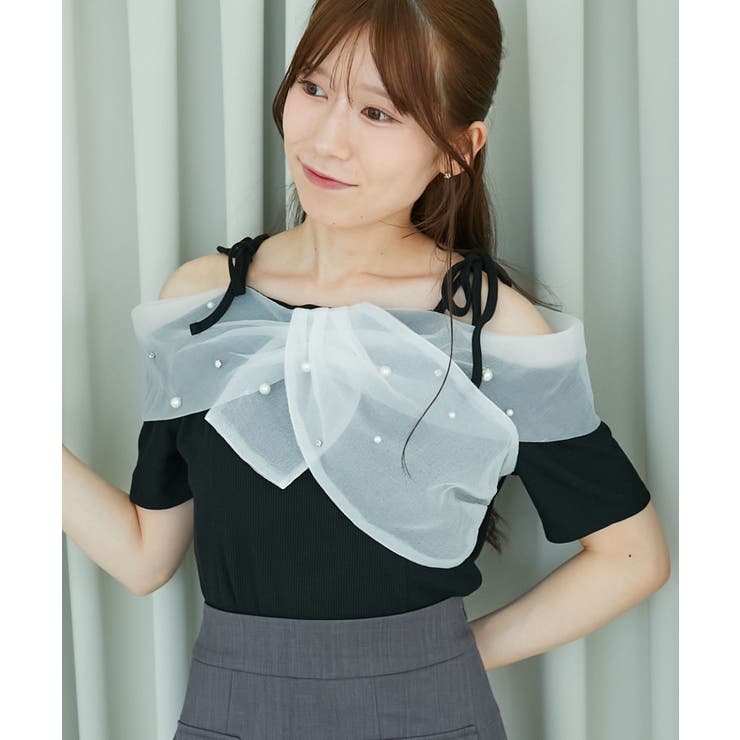 キラキラビジューオフショルトップス | MAJESTIC LEGON  | 詳細画像1 